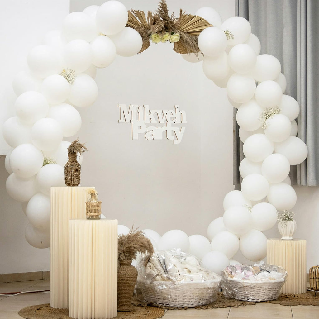 White Balloons - 100 Pack 12-Inch Latex Birthday Decorations for Weddings, Graduations & Parties