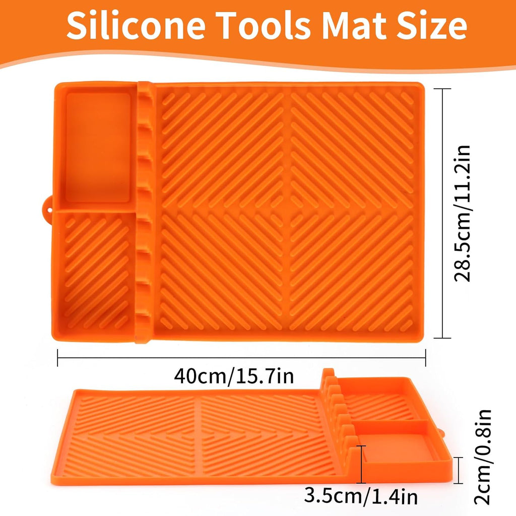 Skiennix Silicone Griddle Tools Mat - Versatile Cooking & Baking Countertop Pad | Orange Color