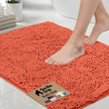 GORILLA GRIP Bath Rug Mat - Thick Soft Absorbent Chenille | Quick Dry Microfiber, 60x24 Coral