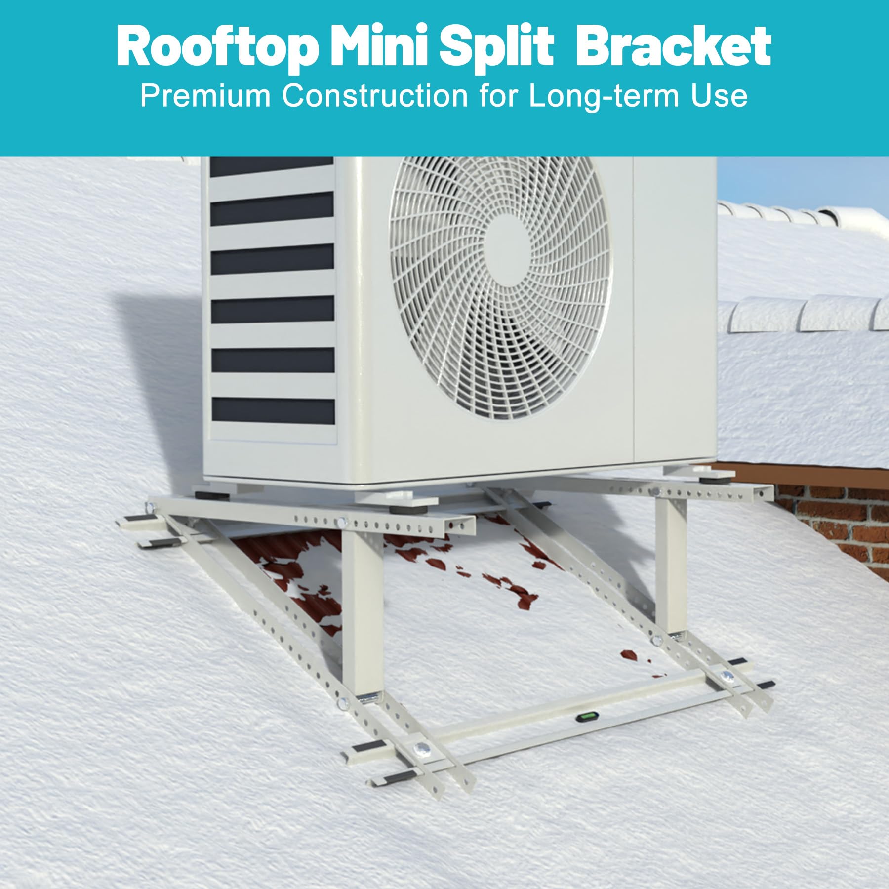 Chiligent Rooftop Mini Split Mount Bracket 9,000 to 24,000 BTU, Heavy Duty Adjustable Roof Support Bracket for Ductless Mini Split Air Conditioner, Condenser, Heat Pump, Support up to 330 Lbs