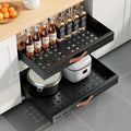 Livofloral Pull Out Cabinet Organizer, Expandable(11.8"-19.7" W) Slide out Drawers for Kitchen Cabinets Fixed with Adhesive Nano Film, Pull out Shelves for Kitchen Pantry Organization, Black, 1 Pack