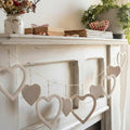 Chunful Valentine's Day Heart Garland Decorations Rustic Wooden Love Strings Banner for Valentines Day Hanging Indoor Decor Farmhouse Home Office Wall Fireplace Mantel Window Party Supplies