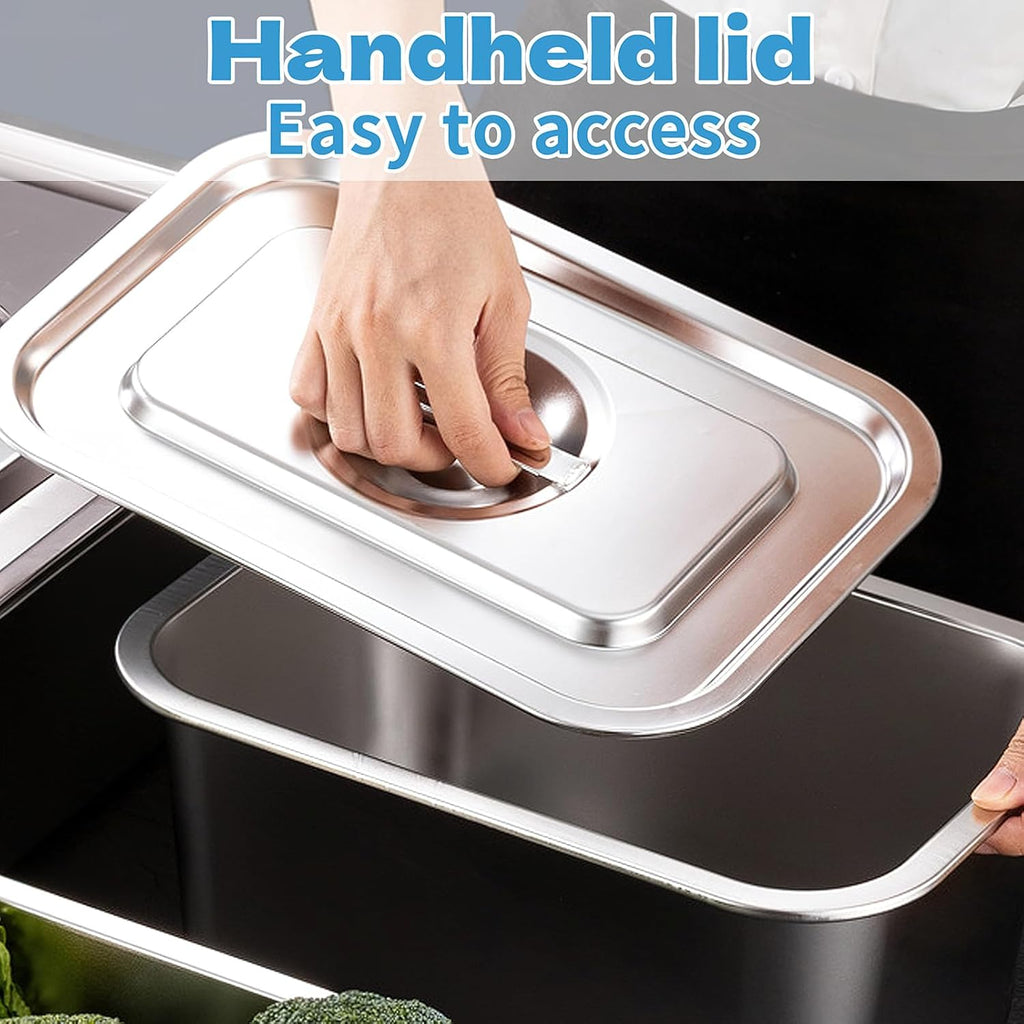 Skiennix 4-Inch Extra Deep Lasagna Baking Pan - 304 Stainless Steel with Lid | 8.5x12.4 Inch, Silver