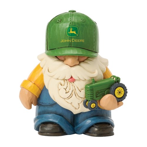 Enesco John Deere by Jim Shore Gnome Holding a Miniature Tractor Figurine, 4.13 Inch, Multicolor