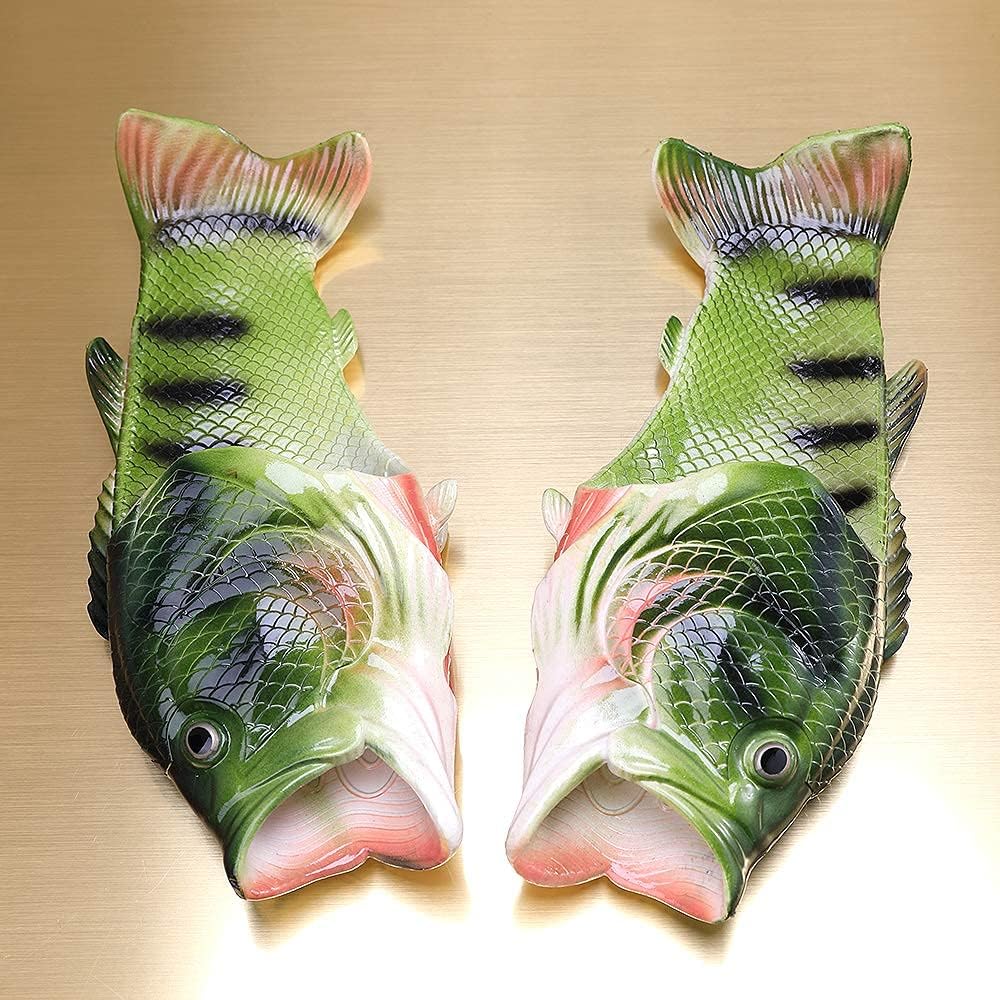 Skiennix Unisex Fish Slippers - Comfortable Bass Sandals for All-Day Wear | Fun Animal Design