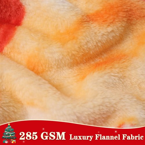 mermaker Pepperoni Pizzas Blanket 60 inches for Adult Kids, Realistic Pizzas Throw Blanket Funny Gifts for Women Men Teen Boy Girl, 285 GSM Soft Flannel Food Blanket for Christmas Birthday Gifts-Red