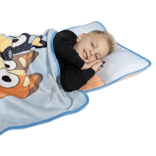 Bluey Kids Nap-Mat Set – Includes Pillow and Plush Blanket – Great for Boys or Girls Napping During Daycare or Preschool - Fits Young Children Aged 3-5