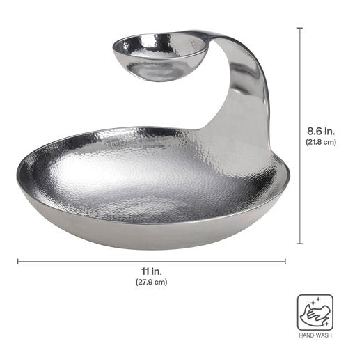 Towle Hammersmith Gooseneck Chip and Dip Server, 11-Inch,Silver