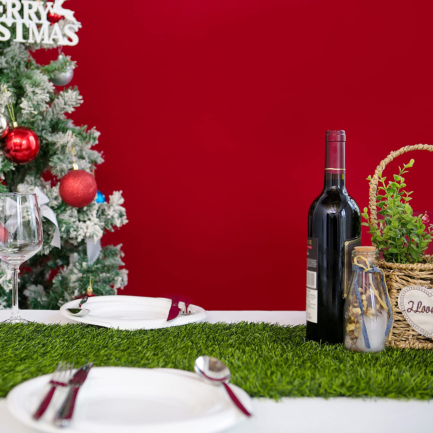 Artificial Grass 14 x 48 inch Table Runner, Perfect for Spring, Fall Holidays, Parties, Catered Presentations, Baby Showers, Birthdays, Candy Buffets, Restaurant Decoration, Dessert Tables, Wedding