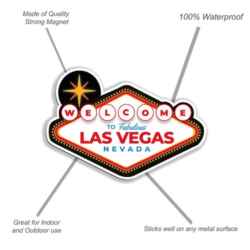 Las Vegas Magnet - 3" x 2" - Welcome to Fabulous Nevada Sign Souvenir Gifts Magnets Fridge Car Truck