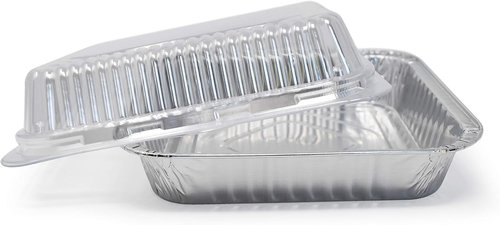 Fig & Leaf 8” x 8” Square Baking Cake Pans - Heavy Duty Disposable Aluminum Foil Tins (35 Pack) | Portable Food Containers