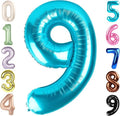 Light Blue Number 9 Balloon by [Brand Name] - 40 Inch Birthday Party Decoration for 9, 19, 90 Celebrations