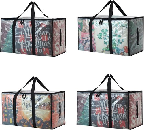 Clear Storage Bins - 4 Pack Heavy Duty 93L (24.5 Gallon) Stackable Plastic Totes with Lids | Ideal for Home Organization