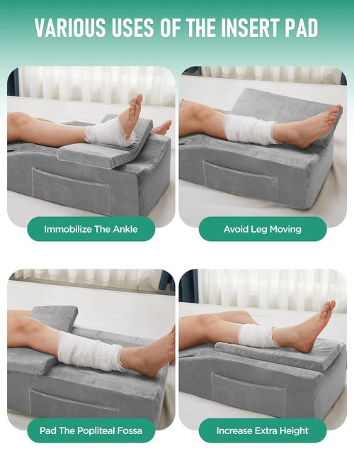 WarmInsula Knee Pillow for Knee Replacement Surgery, Memory Foam Knee Leg Elevation Pillow for After Surgery Recovery, Leg Pillow Surgery Recovery Equipment for Sciatica Lower Back Hip Ankles