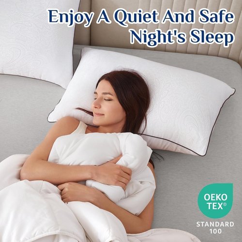 JOLLYVOGUE Queen Size Pillows - Soft Down Alternative Set of 2 for Side & Back Sleepers | Hotel Collection