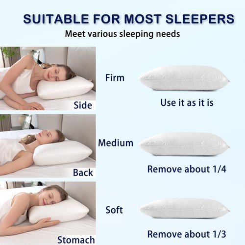HYVECLOUD Cooling Memory Foam Pillows for Deep Sleep Bed Pillow forNeck Support with Removable & Washable Cover Cooling Pillow for Neck PainRelief Pillow for Shoulder & Back & Side Queen Pack of 1