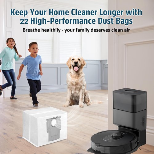 22 Pack Dust bags Compatible with Roborock Q5+, Q5 Pro+, Q5 DuoRoller+, Q5 Max+ Plus, Q7+, Q7 Max+, Q8 Max+, S8 Pro Ultra, Q10 Robot Vacuum Cleaner, S7 MaxV, 3.5L Large Capacity Disposable Bag