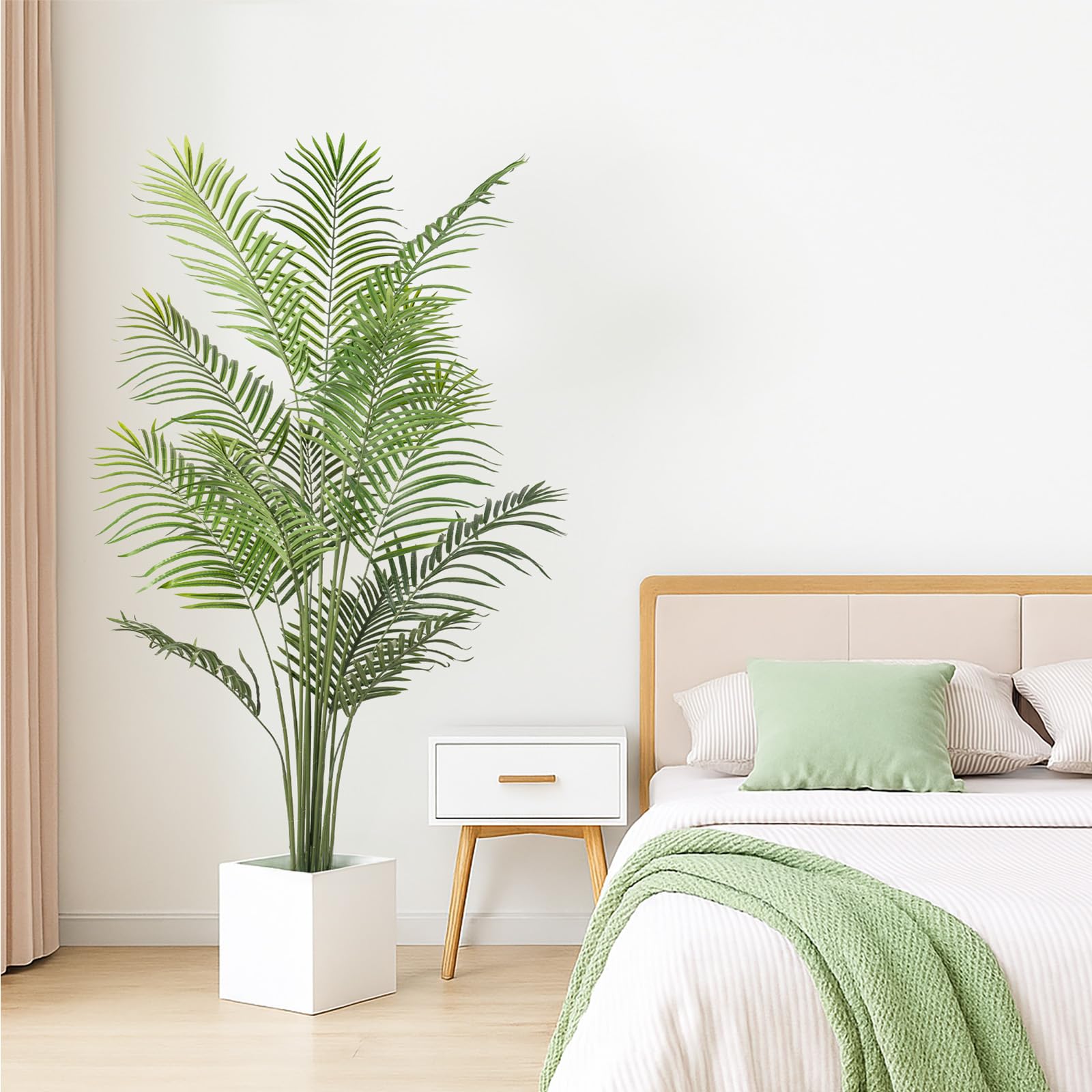 Artificial Palm Tree 6ft Tall Fake Palm Tree Indoor Decor Faux Tropical Areca Floor Plant in Pot, Artificial Silk Plant for Home Office Living Room Decor Indoor