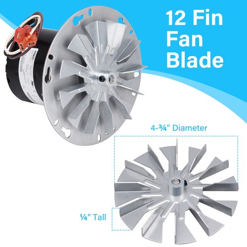 Adviace Replacement Combustion Exhaust Blower Motor for St Croix Auburn, Hastings, Afton Bay, SCF-050, Prescott EXL, York Insert, Lancaster Pellet Stoves, 80P20001-R 80P30521-R 80P31093-R
