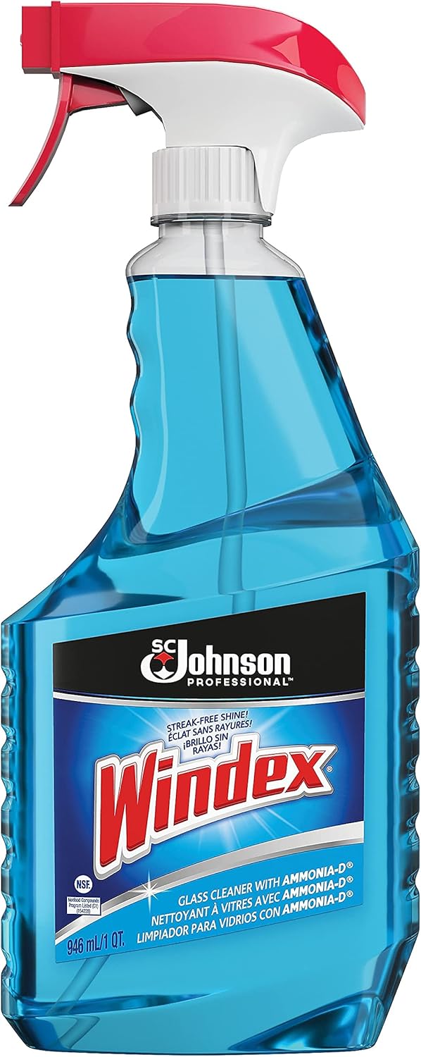 Windex® Powerized Glass Cleaner - Streak-Free Shine with Ammonia-D | 32 Oz. Spray Bottle