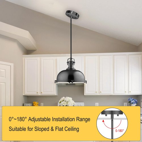 MAYOMAJO 4-Pack Sloped Ceiling Adapter for Chandeliers Pendant Lights Adjustable 0-180 Degrees Accommodate Sloped Ceiling (Black)