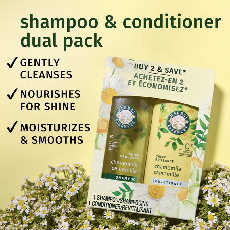 Chamomile Shampoo & Conditioner Set for Shine, Mineral Oil Free, 27 oz