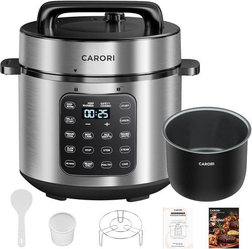 Instant Pot Electric Pressure Cooker - 6 Qt Programmable with Touchscreen & 9 Functions | 1000W Silver