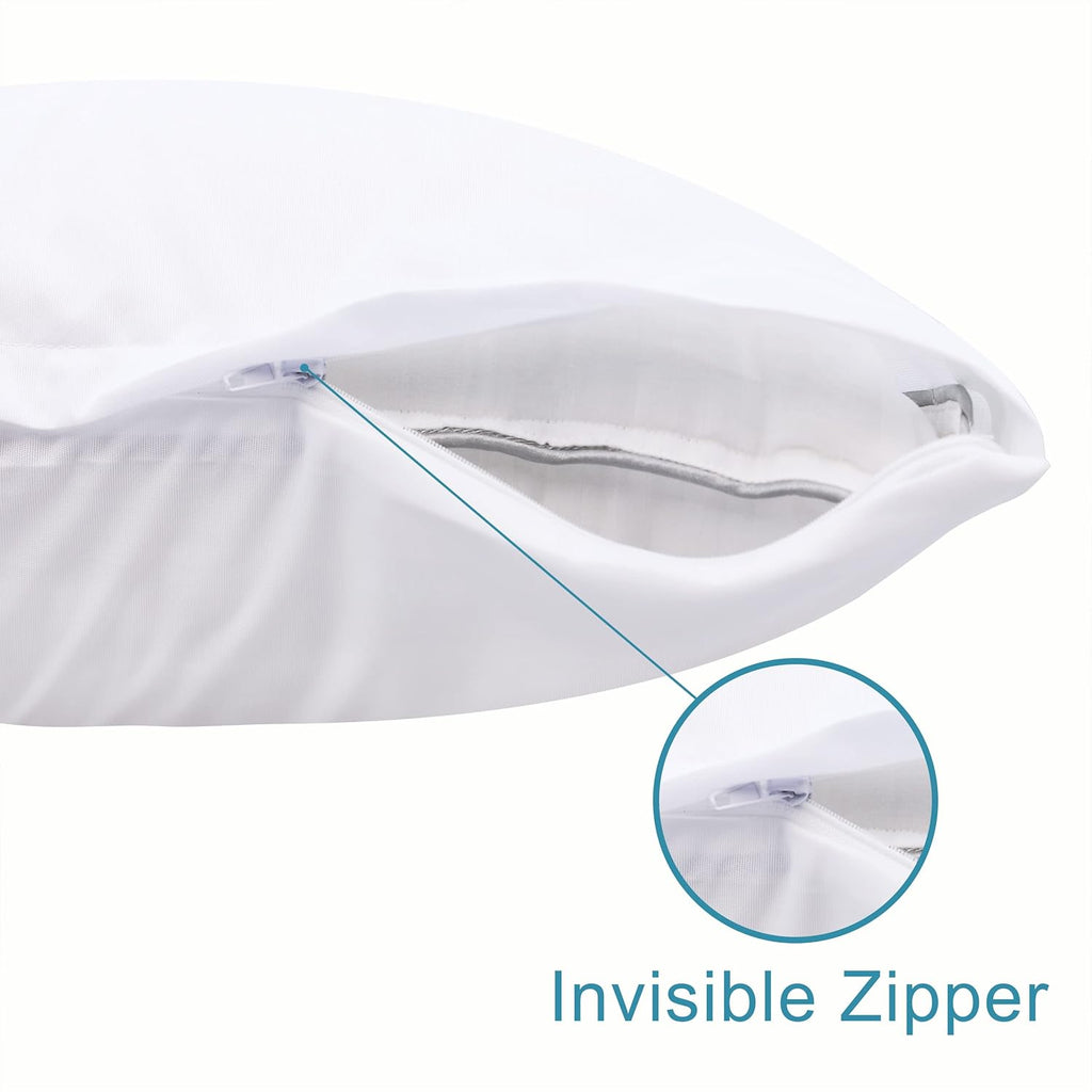NTBAY Waterproof Pillow Protectors - Super Soft Zippered Covers | 20x26 Inches | Pure White, 4 Pack
