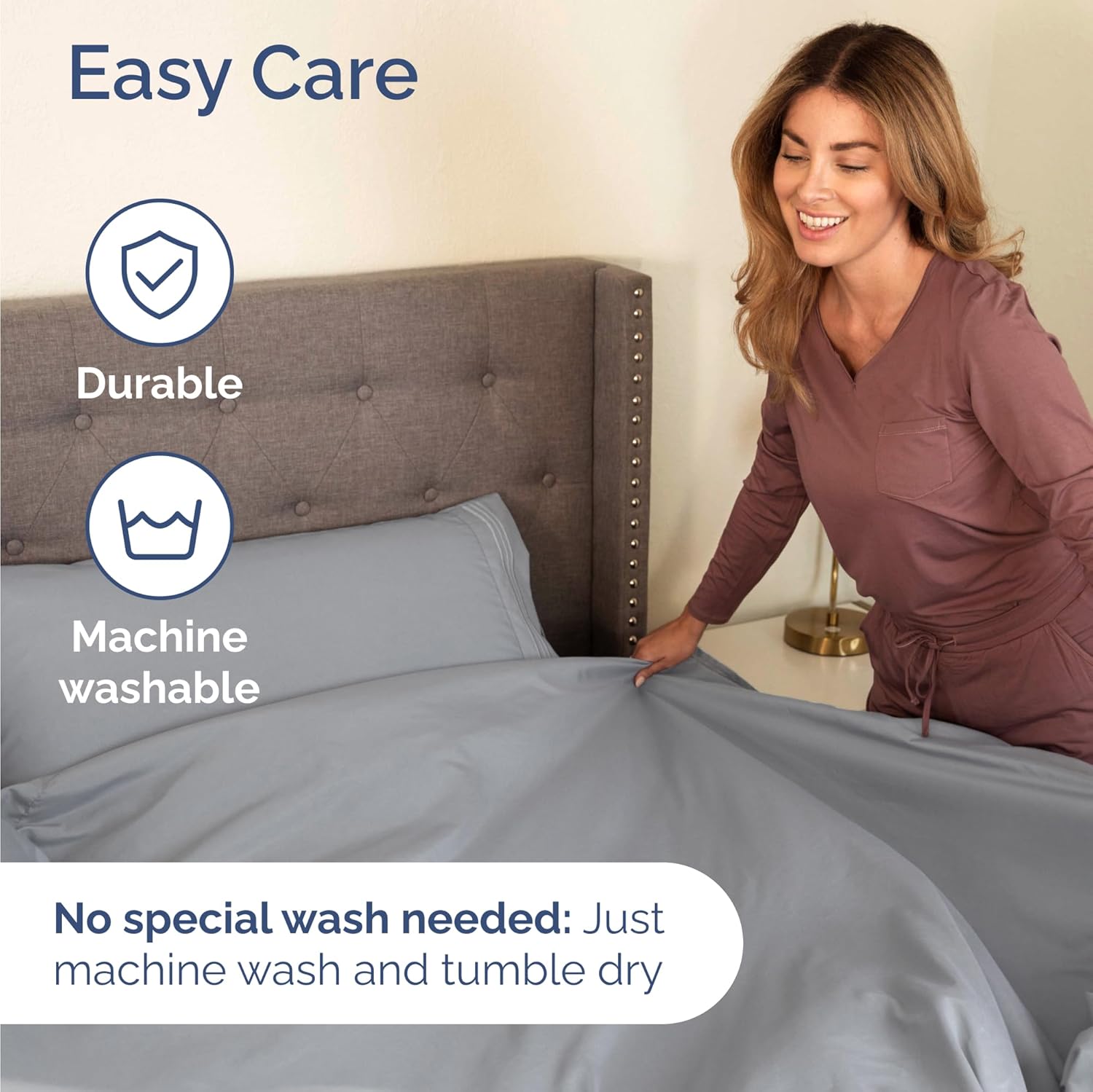 Steel Blue Twin Size 3-Piece Sheet Set by [Brand Name] - Comfy, Breathable & Cooling Luxury Bedding