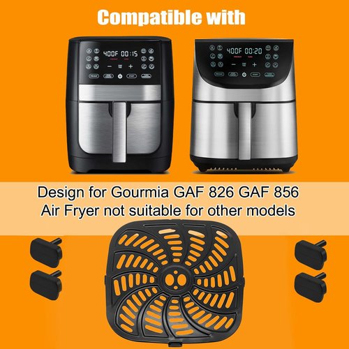 Air Fryer Replacement Tray for Gourmia GAF856 GAF826 Air Fryer, Nonstick 9.8''*9.8'' square Air Fryer Replacement Parts Rack Grill Pan Grill Plate Crisper Plate for Gourmia 8QT Air Fryer