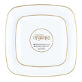 PLASTICPRO Square 128 Piece Combo Plates Set includes 64 x 7'' inch Plates & 64 x 10'' inch Dinner Plates White Plastic Gold Rim Design Party Plates, Premium heavyweight Elegant, Dishes,