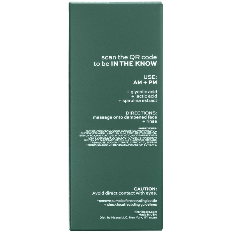 Exfoliating Gel Face Wash with Glycolic Acid and Spirulina, 5 oz
