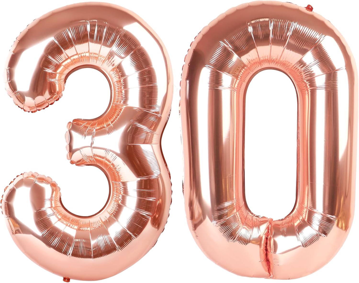 Rose Gold Number 30 Balloon - 40 Inch 30th Birthday Decoration for Men & Women