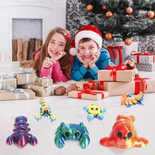 Christmas Advent Calendar Mini 3D Printed Animals, 24 piece3D Printed toy Set, Birthday gifts for boys and girls, party gifts Christmas gifts