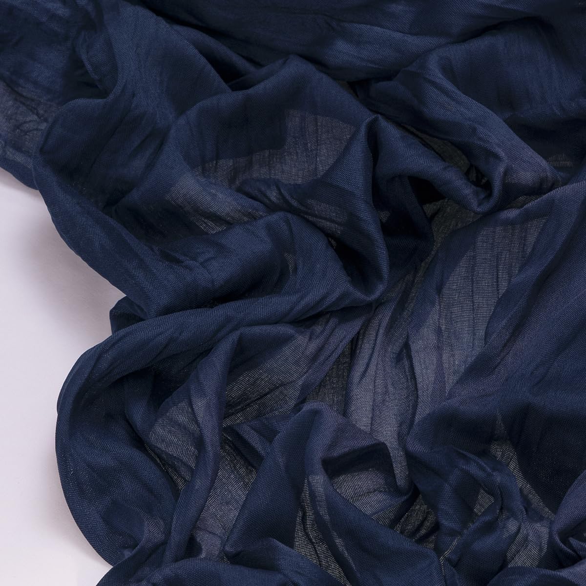 Socomi Cheesecloth Table Runner - 10pcs Navy Blue Boho Rustic Design | 120 Inch for Weddings & Events
