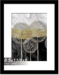 Fxojyvo Picture Frame - Lightweight 8.5x11" Display for Photos 6x8" with Mat or 8.5x11" Without Mat - Black