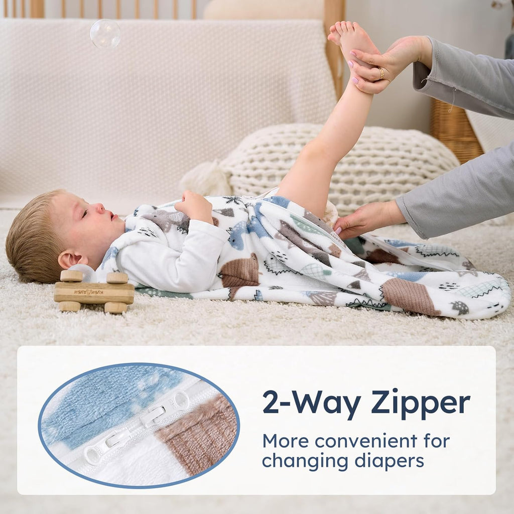 Yoofoss Baby Sleep Sack | 1.5 Tog Fleece Wearable Blanket for 0-6 Months | Soft & Lightweight
