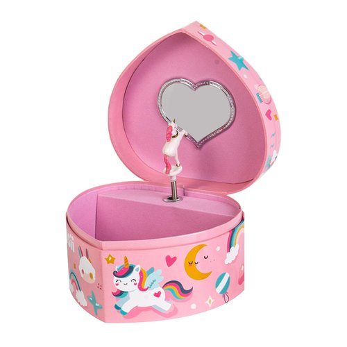 Sii Pikki Unicorn Musical Jewelry Box for Girls | Heart Shaped Toddler Music Box Toys | You Are My Sunshine Ring Tone Melody | Birthday Christmas & Valentines Gifts for Girls Kids