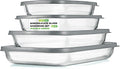 NutriChef 8-Piece Deep Glass Baking Dish Set - Oven Safe Casserole Dishes with Lids | Perfect for Lasagna, Meatloaf & Leftovers - Gray