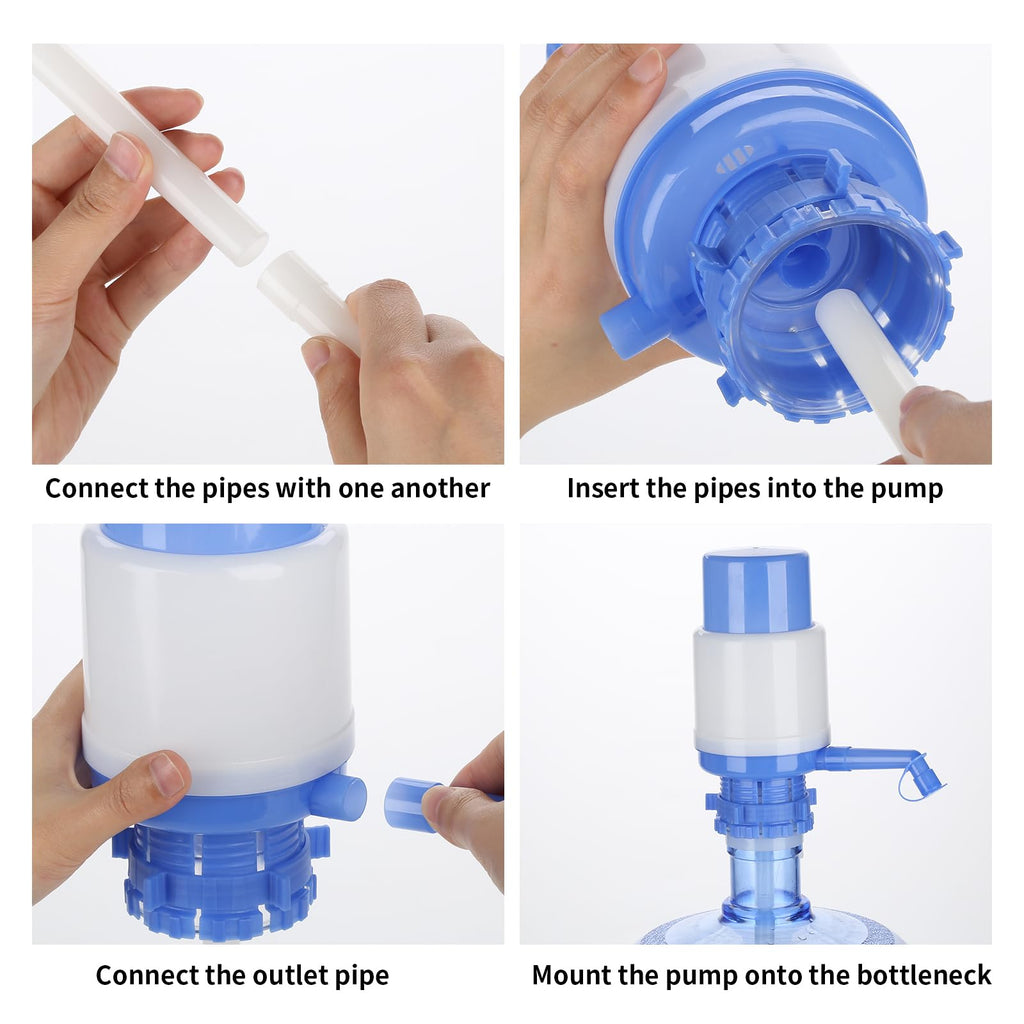 Aketek Drinking Water Hand Press Pump for Bottled Water Dispenser 5-6 Gal Home Office