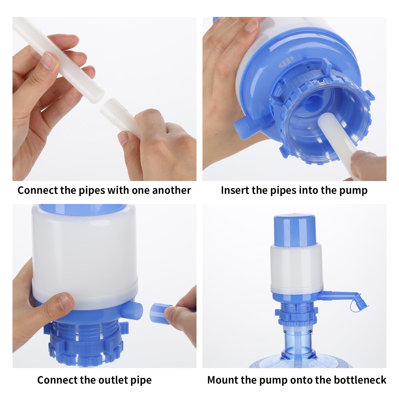 Aketek Drinking Water Hand Press Pump for Bottled Water Dispenser 5-6 Gal Home Office