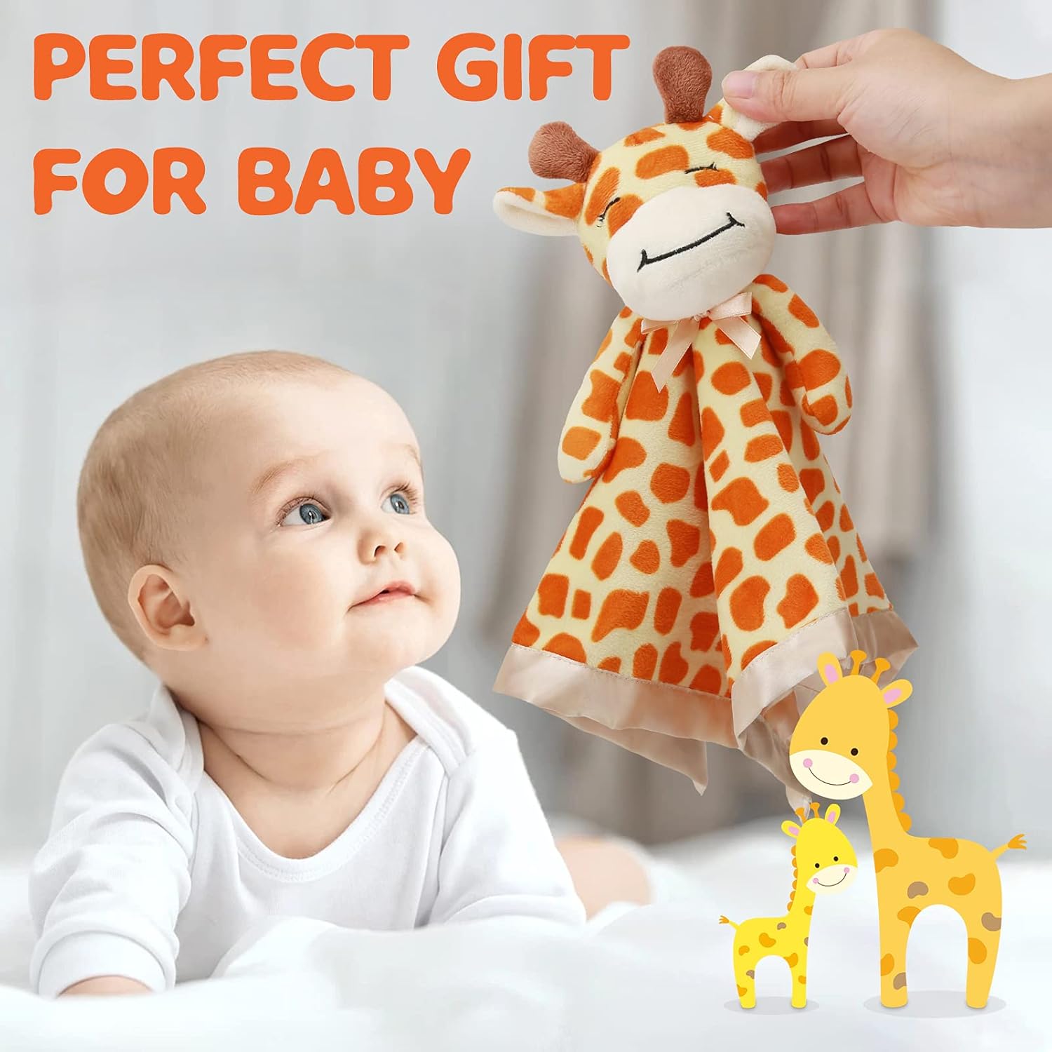 Pro Goleem Giraffe Lovey - Soft Security Blanket & Snuggle Toy for Infants | 16-Inch Unisex Gift