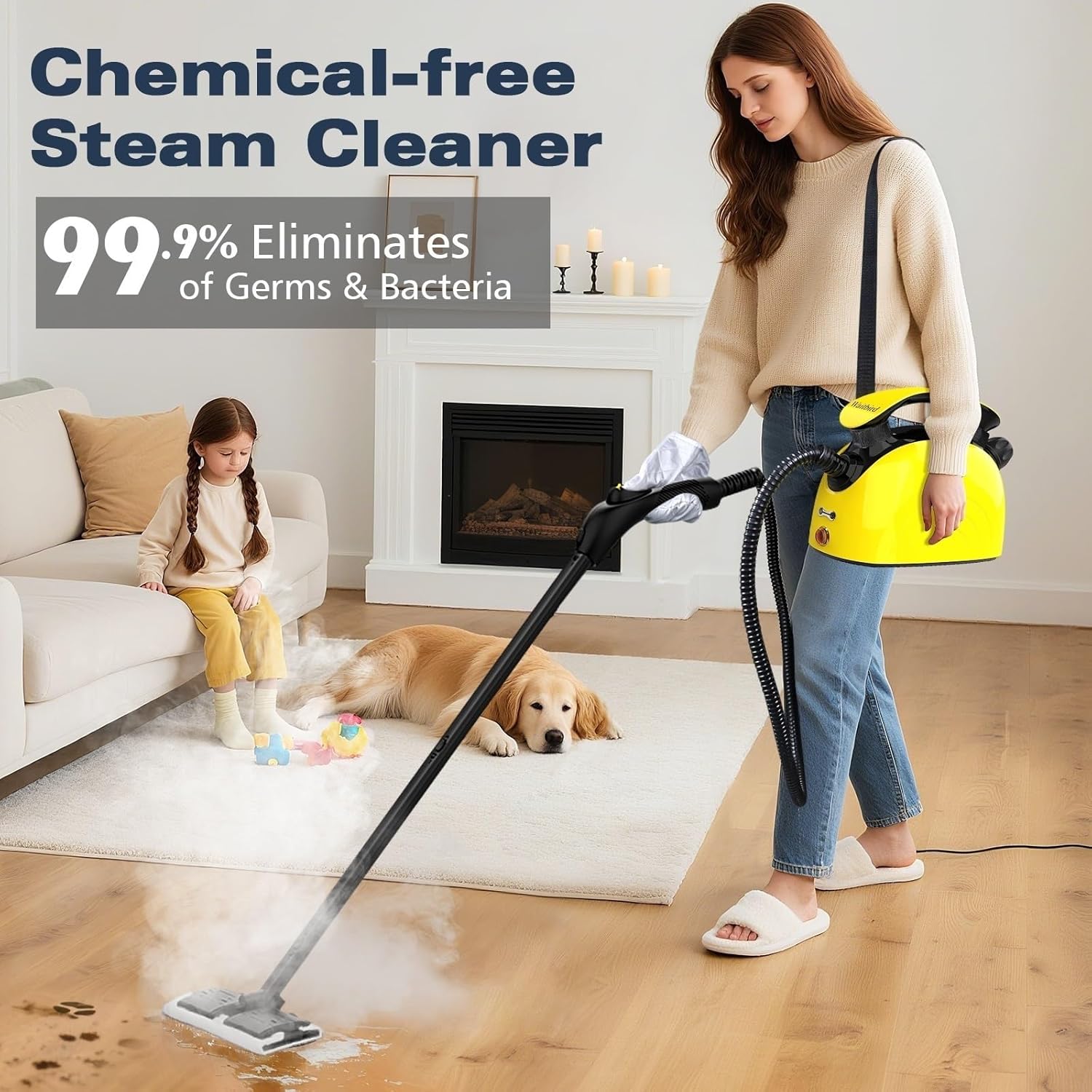 Waitbird Handheld Steam Cleaner - 21 Accessories Included | 248°F High Temperature for Home Use