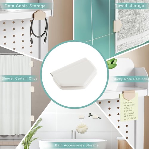 3 Pack Magnetic Silicone Shower Curtain Clips for Liners, Self-Adhesive Waterproof Splash Guards, Strong Magnet Curtain Holders Keep Liner Sealed to Wall, Windproof Easy Installation No-Drill (White)