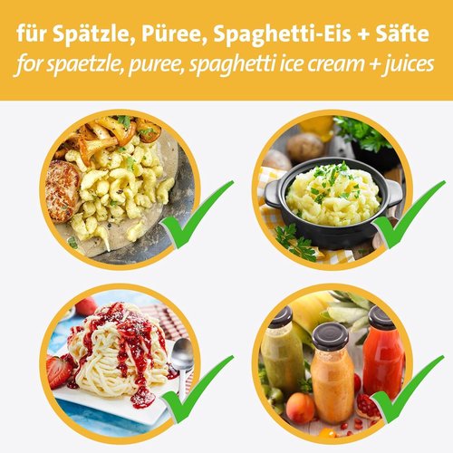 Westmark Spätzle & Potato Ricer – Heavy Duty Potato Ricer for Mashed Potatoes, Traditional German Noodle Press for Thin Spaetzle, Aluminum Cast Spätzle Maker, Silver