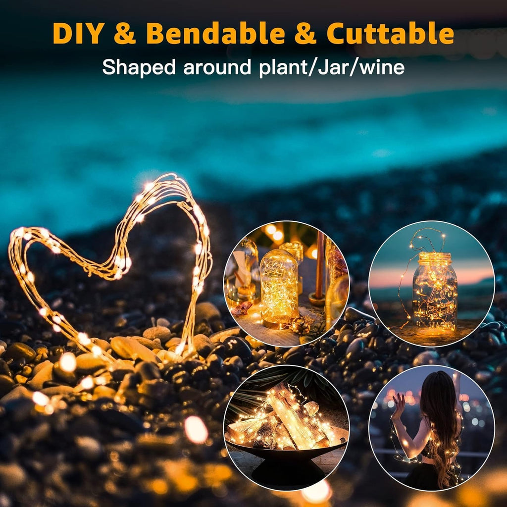 Skiennix 20 Pack Fairy Lights - Battery Operated 7ft Mini String Lights for Weddings & Parties | Warm & Cool White