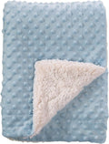 CREVENT Cozy Soft Sherpa Baby Blanket - Warm All-Season Crib & Stroller Blanket for Infants | 30" x 40" Blue Dot