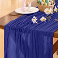Socomi Cheesecloth Table Runner - Royal Blue Boho Rustic Decor | 120 Inch for Weddings & Events