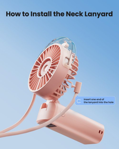 Gaiatop Portable Misting Fan, 180° Foldable Handheld, 3 Speeds USB Rechargeable, Spray Water Mist with LED Digital Display, Personal Cooling Mini Hand Fans for Travel, Hiking, Concert, Outdoor, Pink