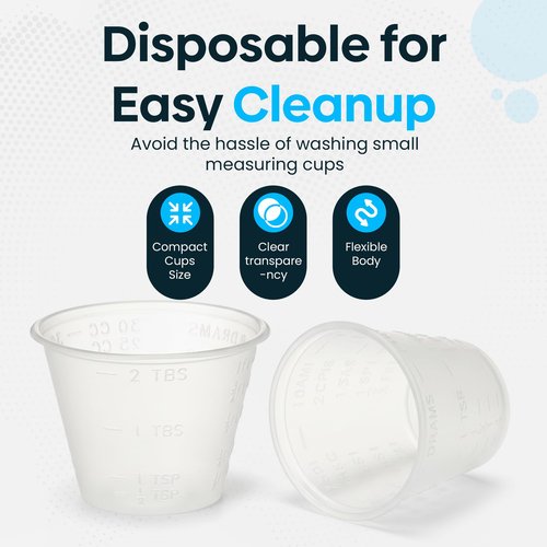 [300 Count - 1 oz.] Perfect Stix Disposable Graduated Plastic Medicine Cups - For Mixed Pills, Medication Measuring, Resin Mixing, Mouthwash